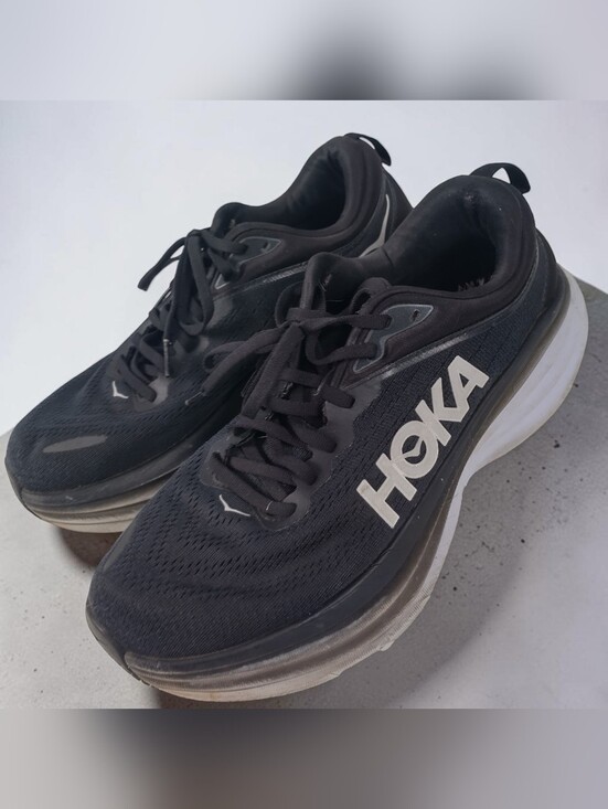Hoka Shoes - Hoka One One Bondi 8 Womens Sz 9.5 Black White Athletic Running Shoes No Insoles